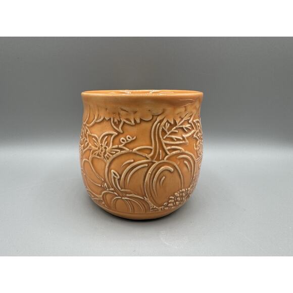 Bordallo Pinheiro Inspired Style Pumpkin Embossed Mug Fall Harvest Season - Picture 2 of 10